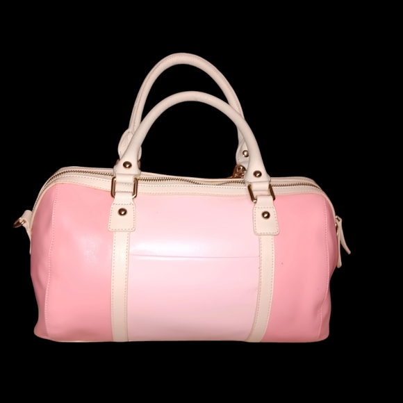 Sharif Pink and Cream Satchel with Tassel Charm - Picture 2 of 6